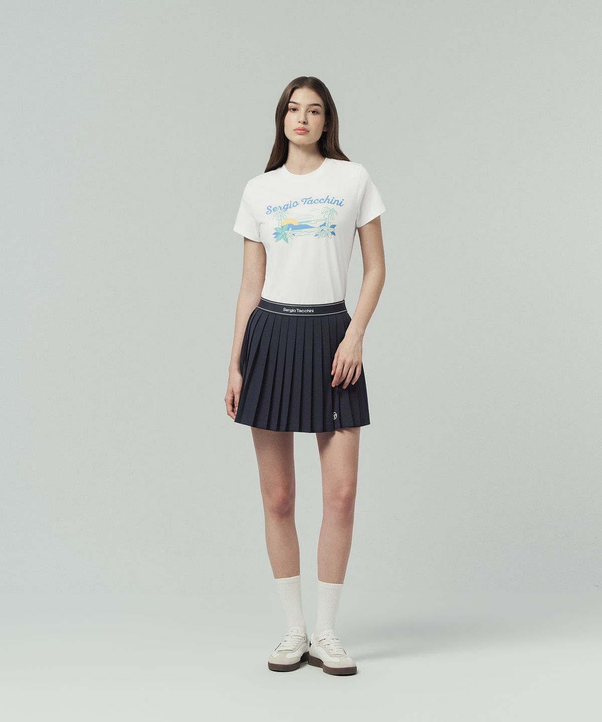 세르지오 타키니(SERGIO TACCHINI) W 쿨매치 그래픽 반팔 티셔츠 (White)