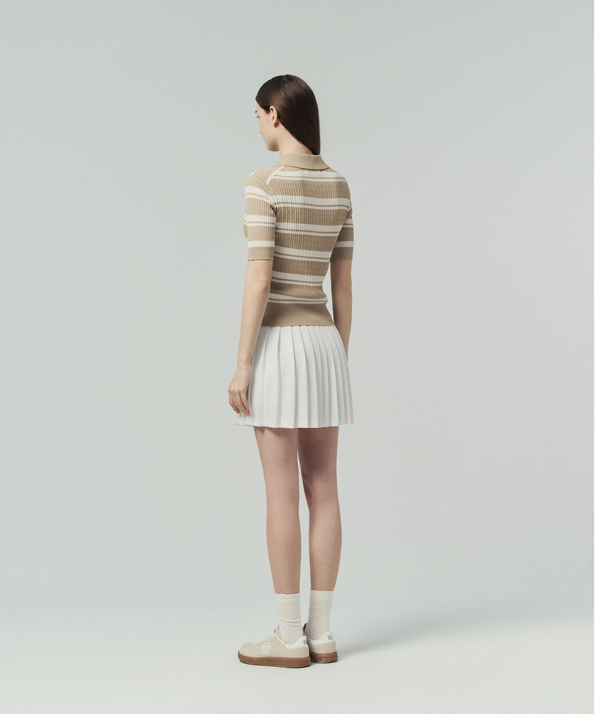세르지오 타키니(SERGIO TACCHINI) W FRESCA KNIT 케이블 반팔 폴로 (D.Beige)