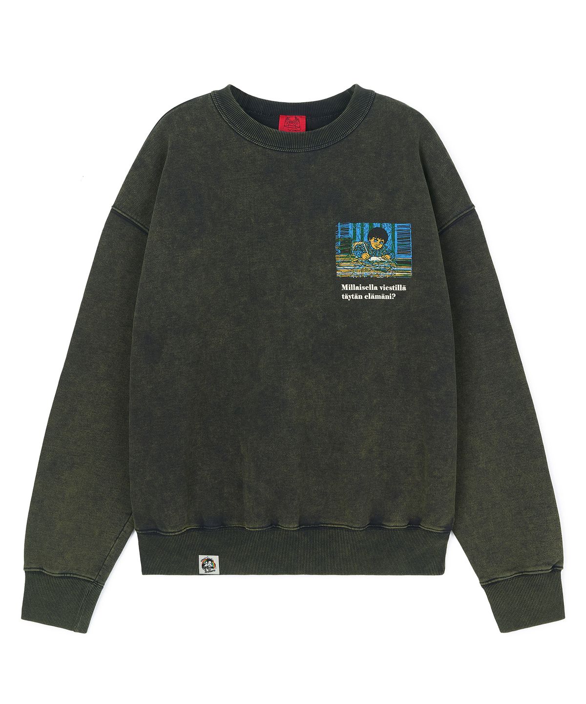 커넥트엑스(CONECTX) CONECTX x viesti Embroidery Effect Screen Print Sweatshirt_Washed
