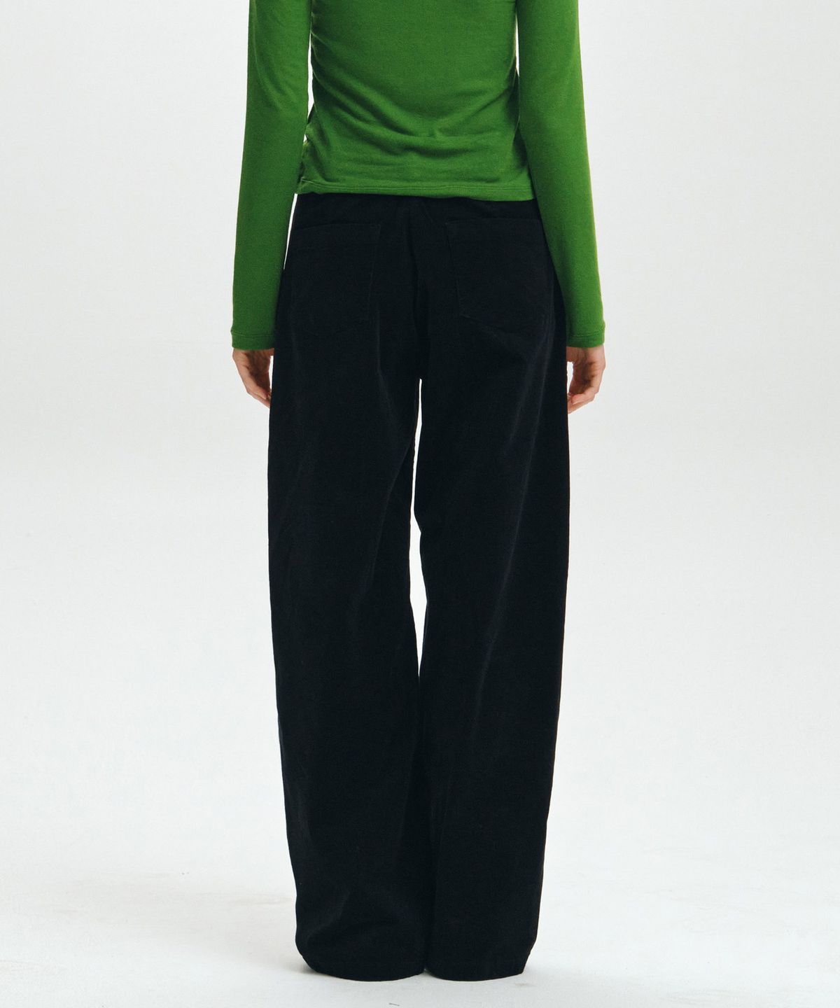 마이스(MAIS) VINTAGE CURVED WIDE PANTS / BLACK