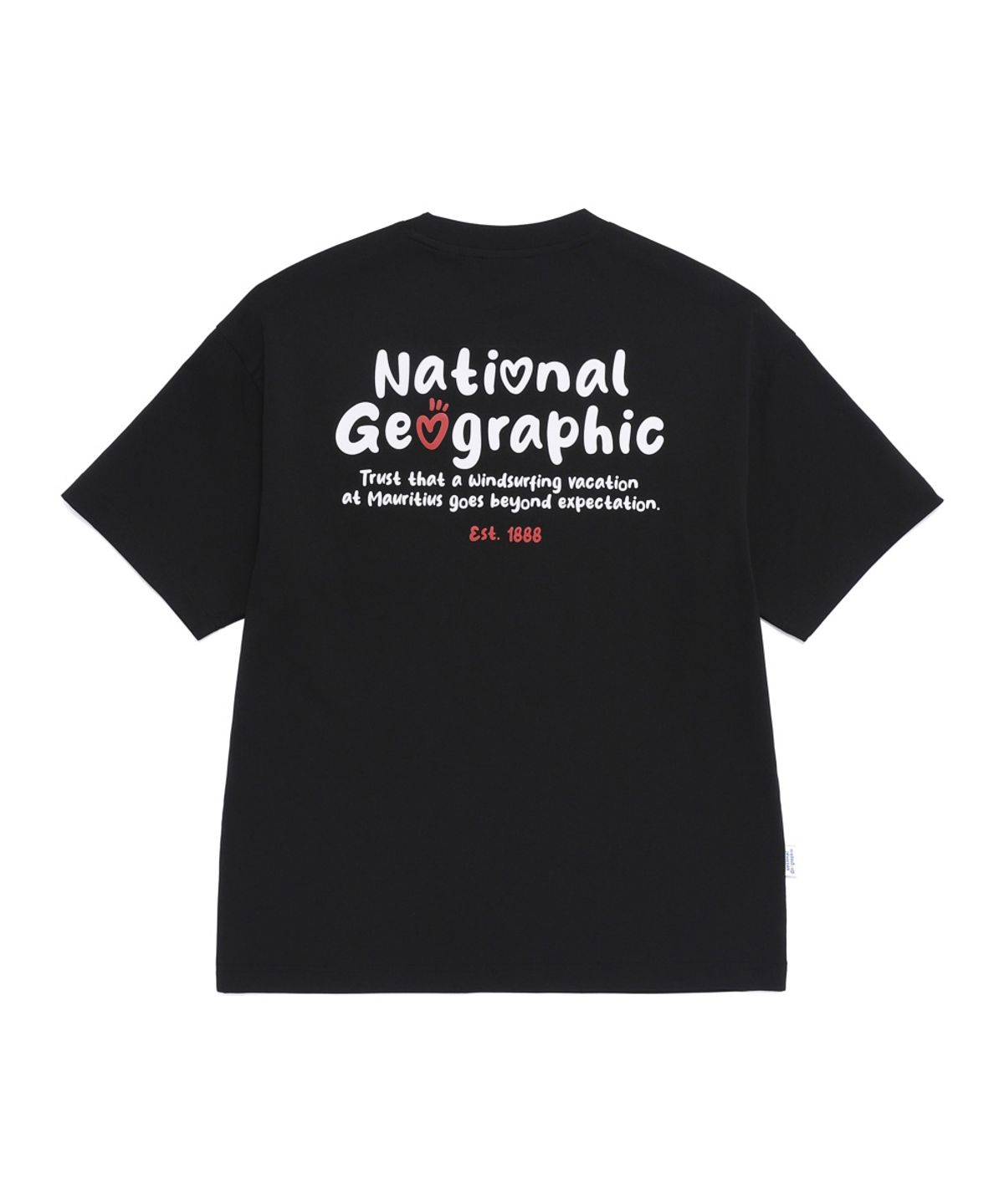 내셔널지오그래픽(NATIONALGEOGRAPHIC) N262UTS904 소로나 쿨 스크립트 세미오버핏 반팔 티셔츠 BLACK