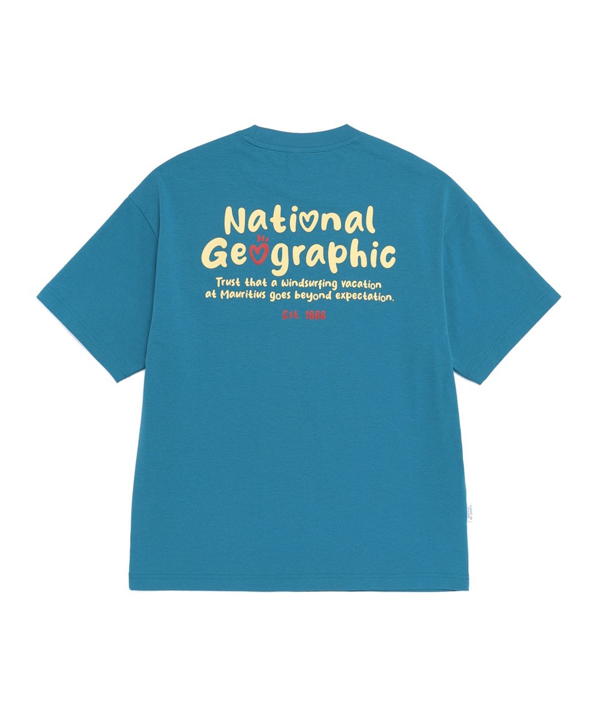 내셔널지오그래픽(NATIONALGEOGRAPHIC) N262UTS904 소로나 쿨 스크립트 세미오버핏 반팔 티셔츠 BLUE WHALE
