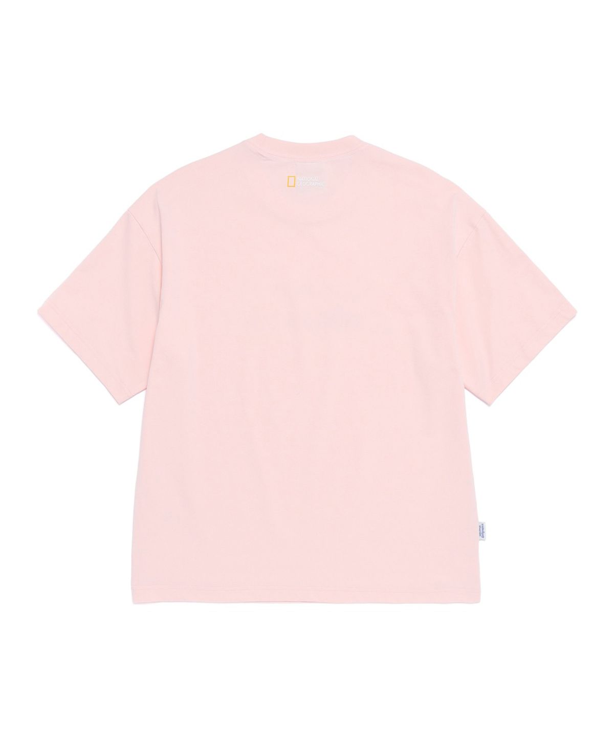 내셔널지오그래픽(NATIONALGEOGRAPHIC) N262UTS902 소로나 쿨 하트로고 세미오버핏 반팔 티셔츠 ICE PINK