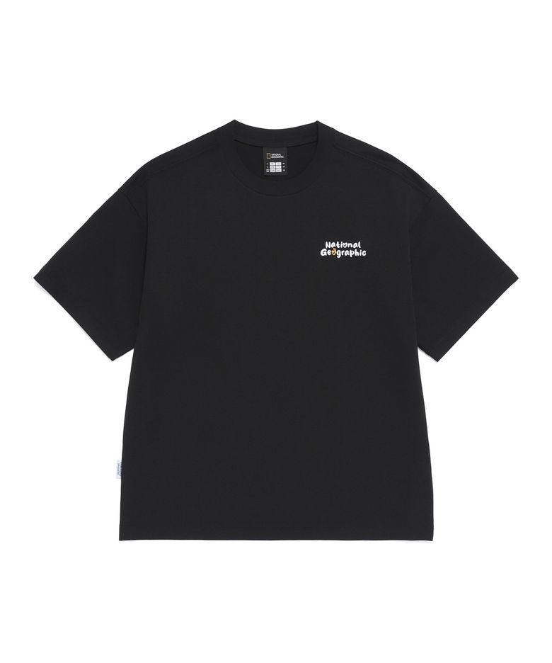 N262UTS901 소로나 쿨 그리핀 세미오버핏 반팔 티셔츠 BLACK