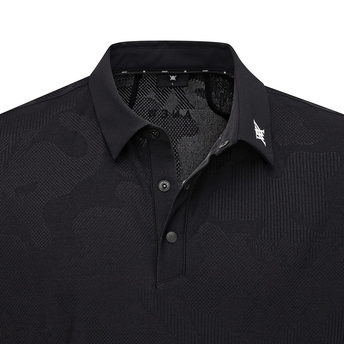 어뉴골프(ANEW GOLF) MEN CAMO JACQUARD T-SHIRT_BK