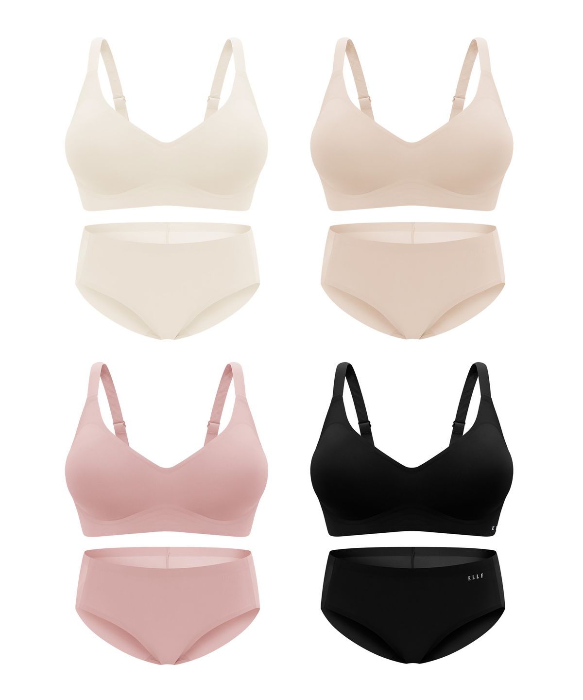 엘르이너웨어(ELLE INNERWEAR) [옆볼륨][글래머핏] 쉐딩 브라 팬티 세트 V2