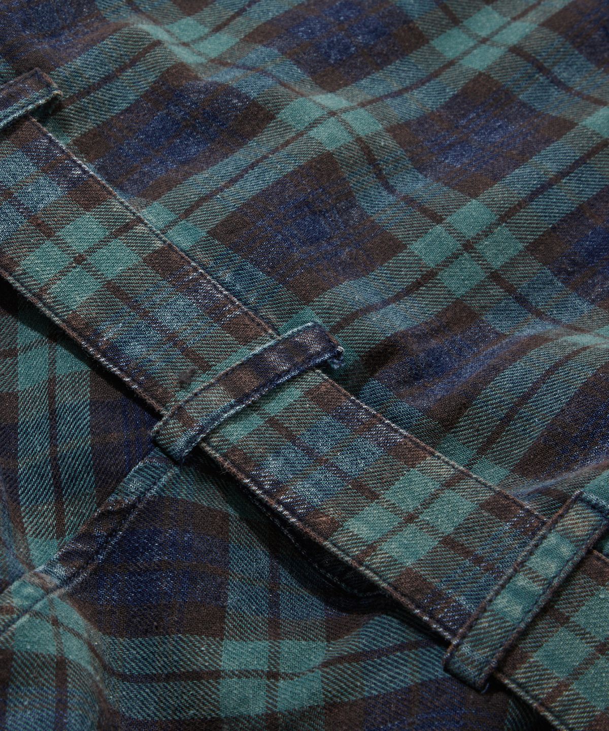 펜필드(PENFIELD) 체크 셔츠 원피스 그린_FS2WS82F