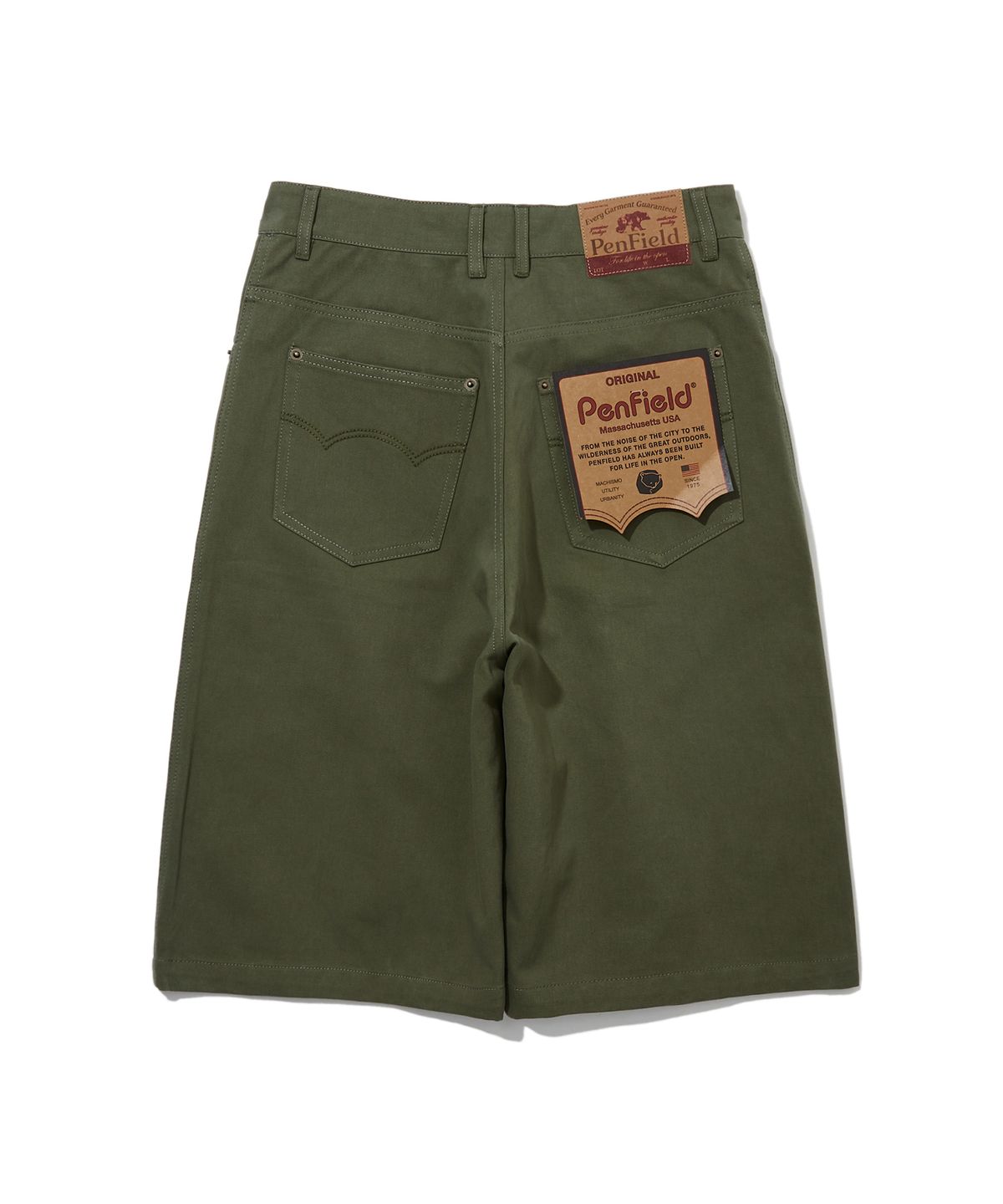 펜필드(PENFIELD) 코튼 투턱 버뮤다 팬츠 올리브_FS2WP04U