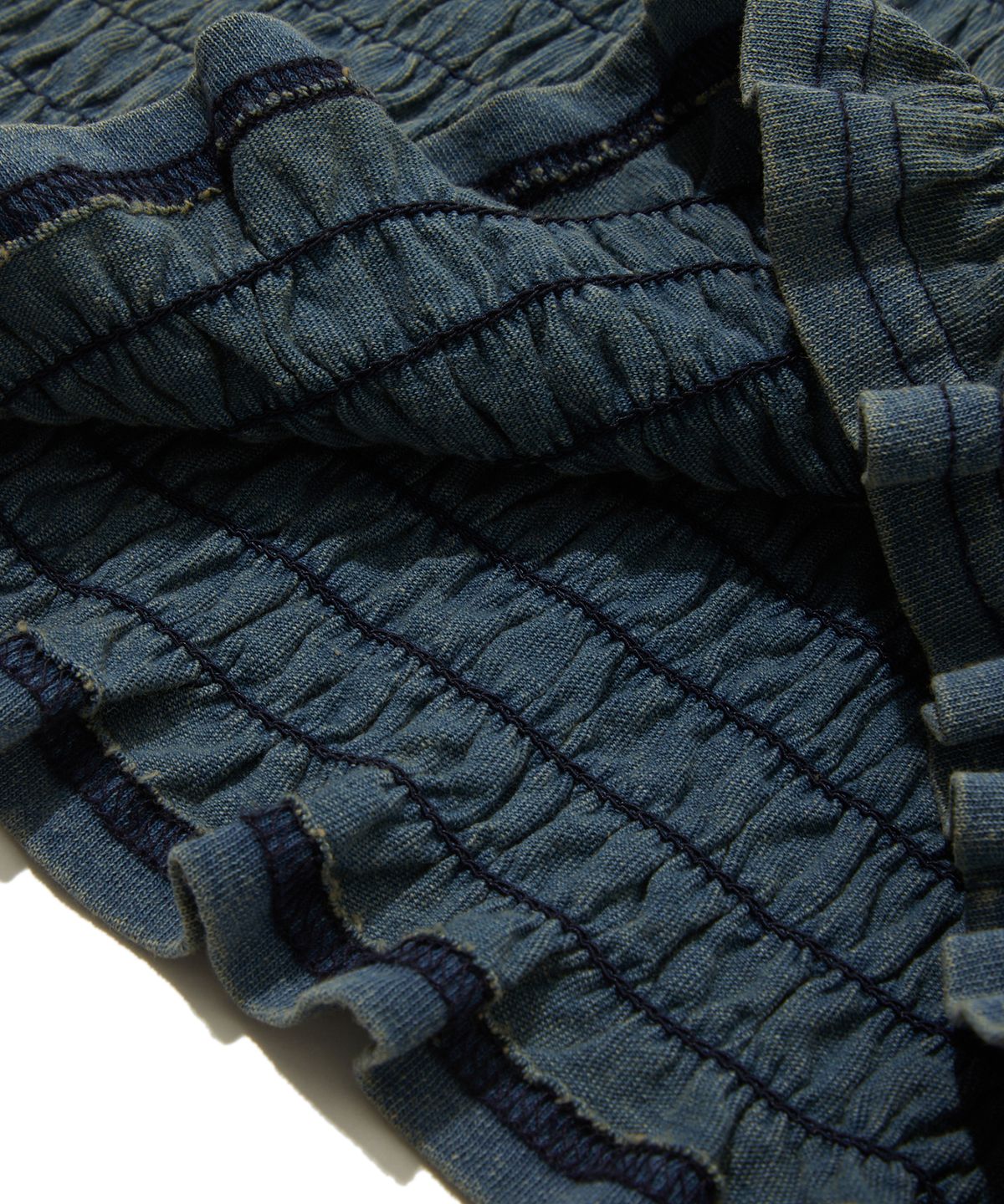 펜필드(PENFIELD) 인디고 러플 스모킹 반팔 티셔츠 스카이 블루_FS2KT27F