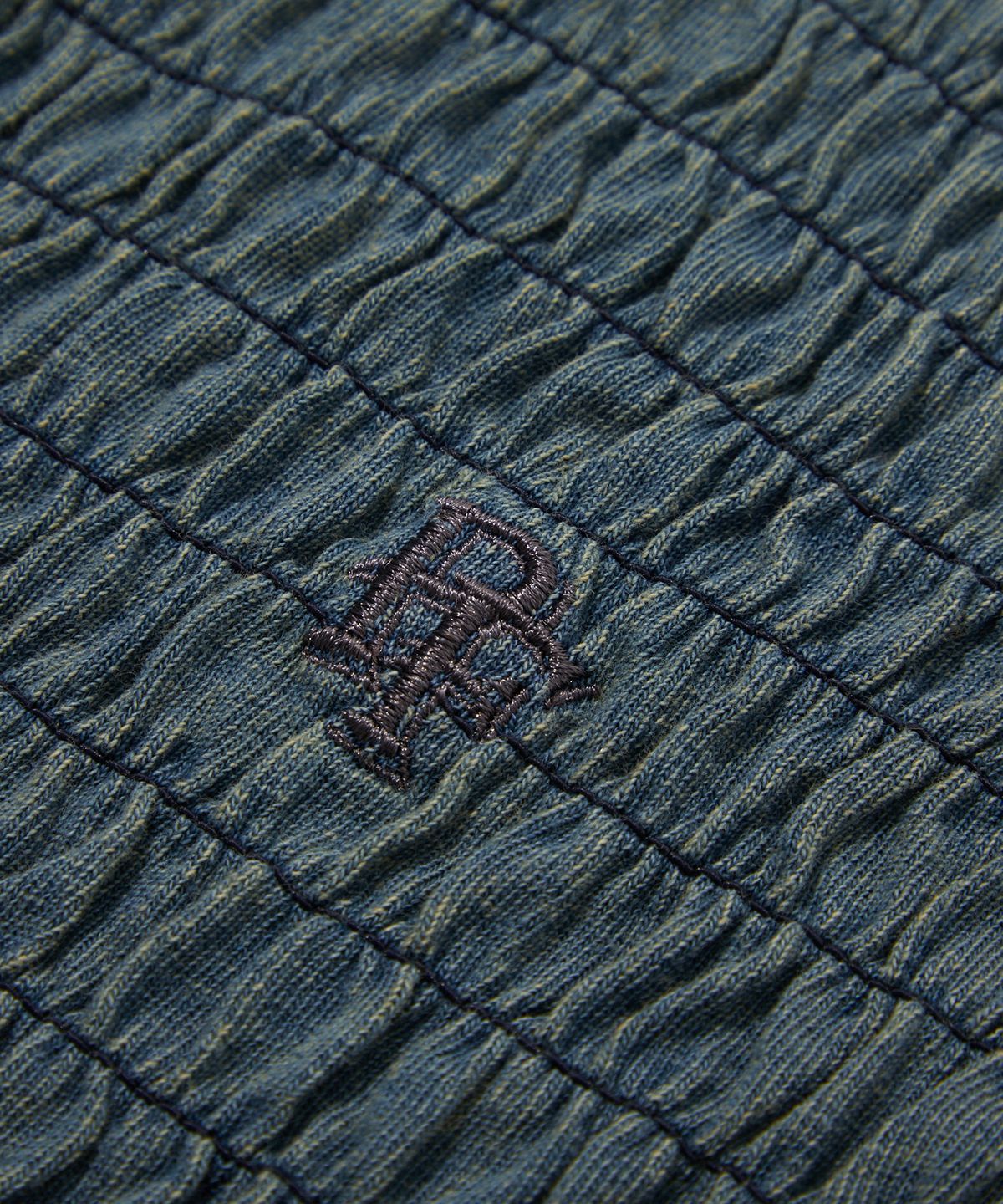 펜필드(PENFIELD) 인디고 러플 스모킹 반팔 티셔츠 스카이 블루_FS2KT27F