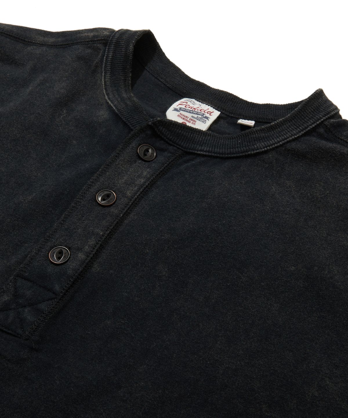 펜필드(PENFIELD) 페이디드 코튼 헨리넥 반팔 티셔츠 블랙_FS2KT24U