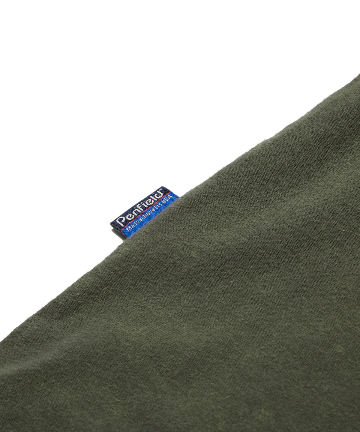 펜필드(PENFIELD) 페이디드 코튼 헨리넥 반팔 티셔츠 올리브_FS2KT23U