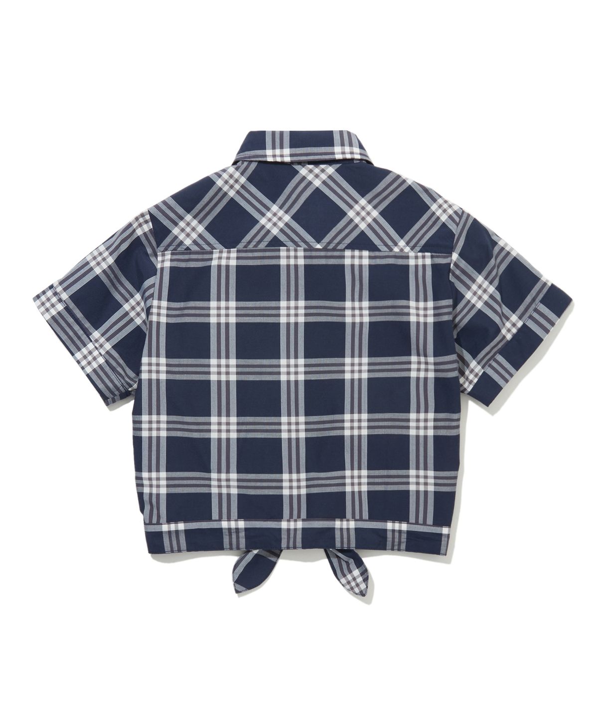 펜필드(PENFIELD) 리본 크롭 셔츠 네이비_FS2WR93F