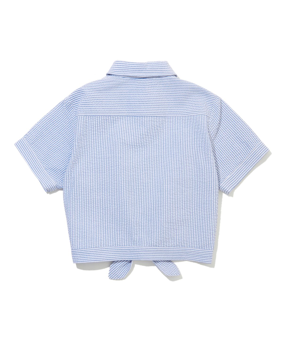 펜필드(PENFIELD) 리본 크롭 셔츠 블루_FS2WR92F
