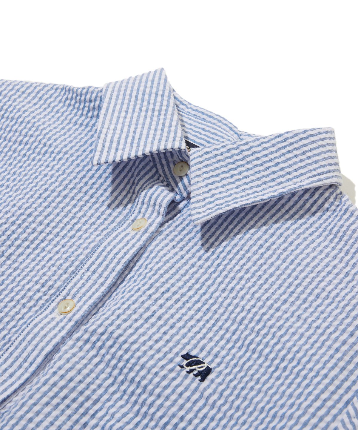 펜필드(PENFIELD) 리본 크롭 셔츠 블루_FS2WR92F