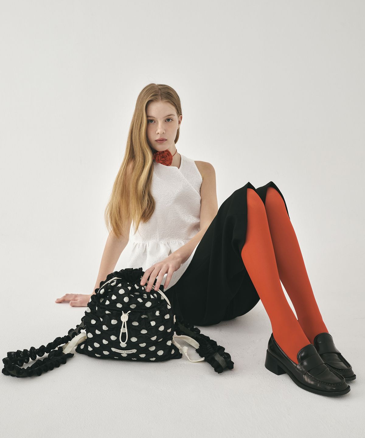 플리츠마마(PLEATSMAMA) 폴카도트 백팩 블랙