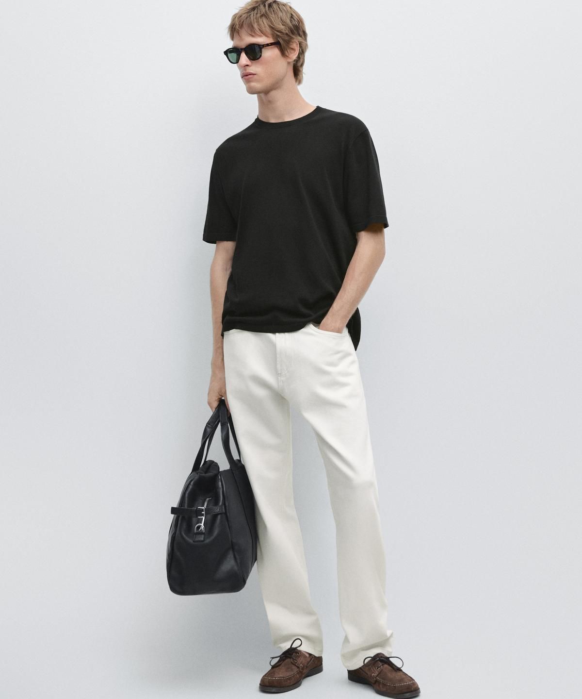 마시모두띠(MASSIMO DUTTI) 100% 코튼 반팔 니트 스웨터