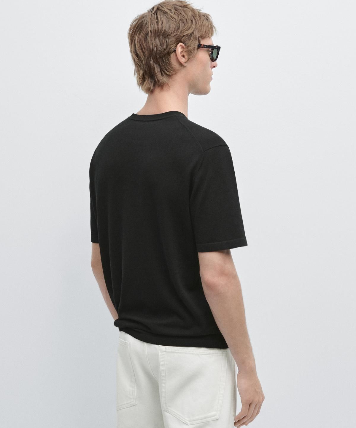 마시모두띠(MASSIMO DUTTI) 100% 코튼 반팔 니트 스웨터