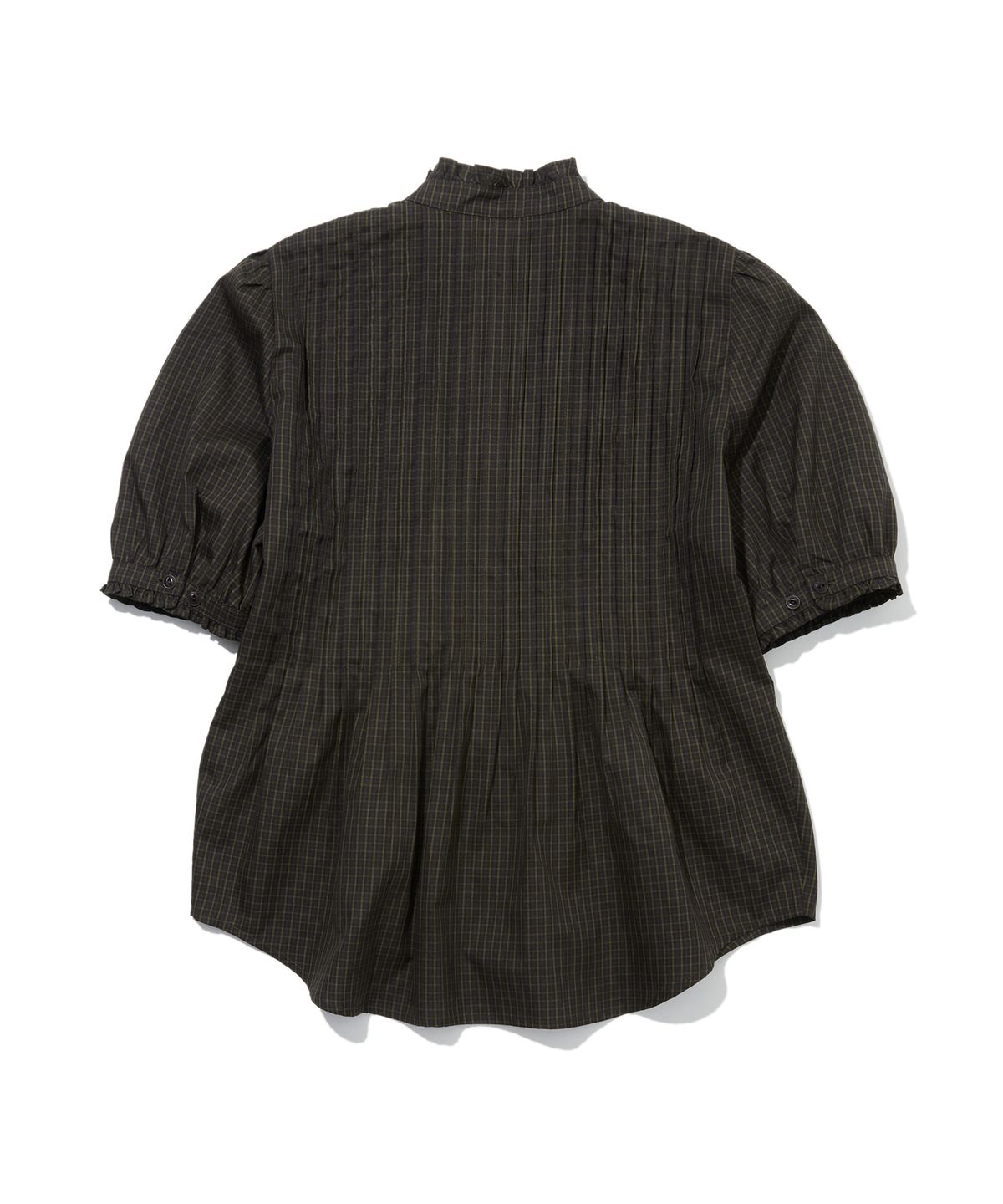 펜필드(PENFIELD) 핀턱 디테일 체크셔츠 브라운_FS2WR22F