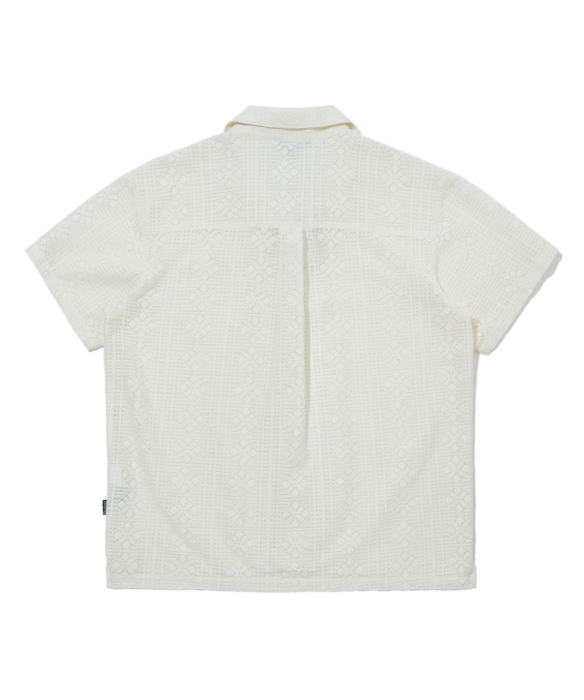 펜필드(PENFIELD) 크로셰 오픈카라 반팔 셔츠 화이트_FS2WR12U