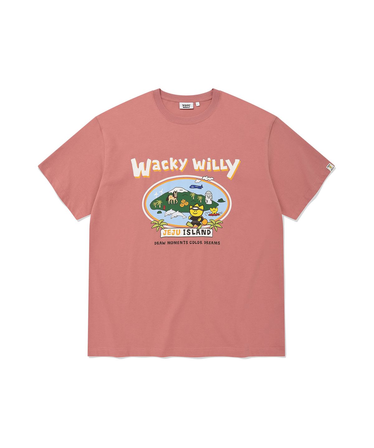 와키윌리(WACKY WILLY) 키키 트레블 시리즈 제주 티셔츠 핑크