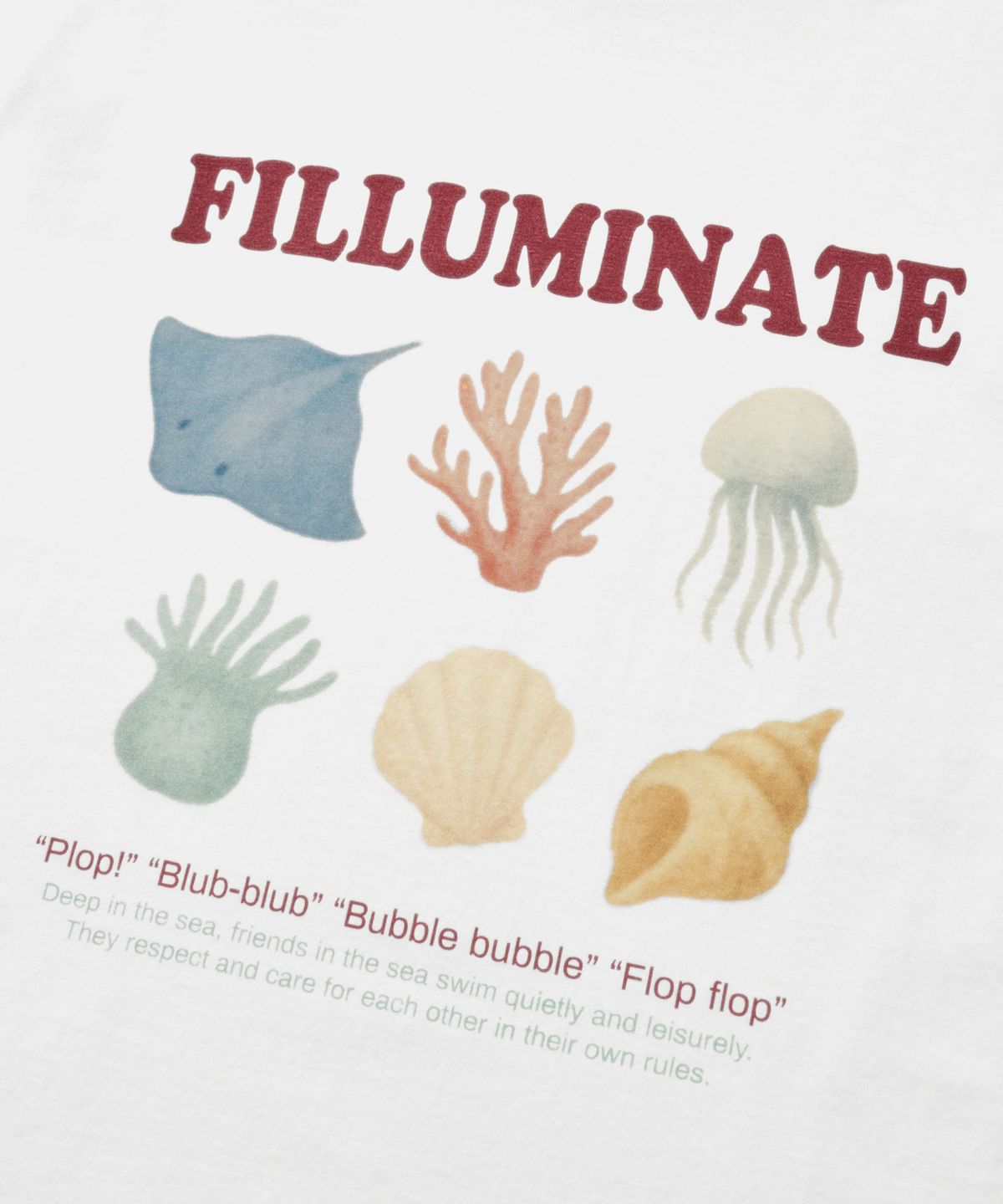 필루미네이트(FILLUMINATE) (W) 언더워터 DTP 그래픽 티셔츠-아이보리