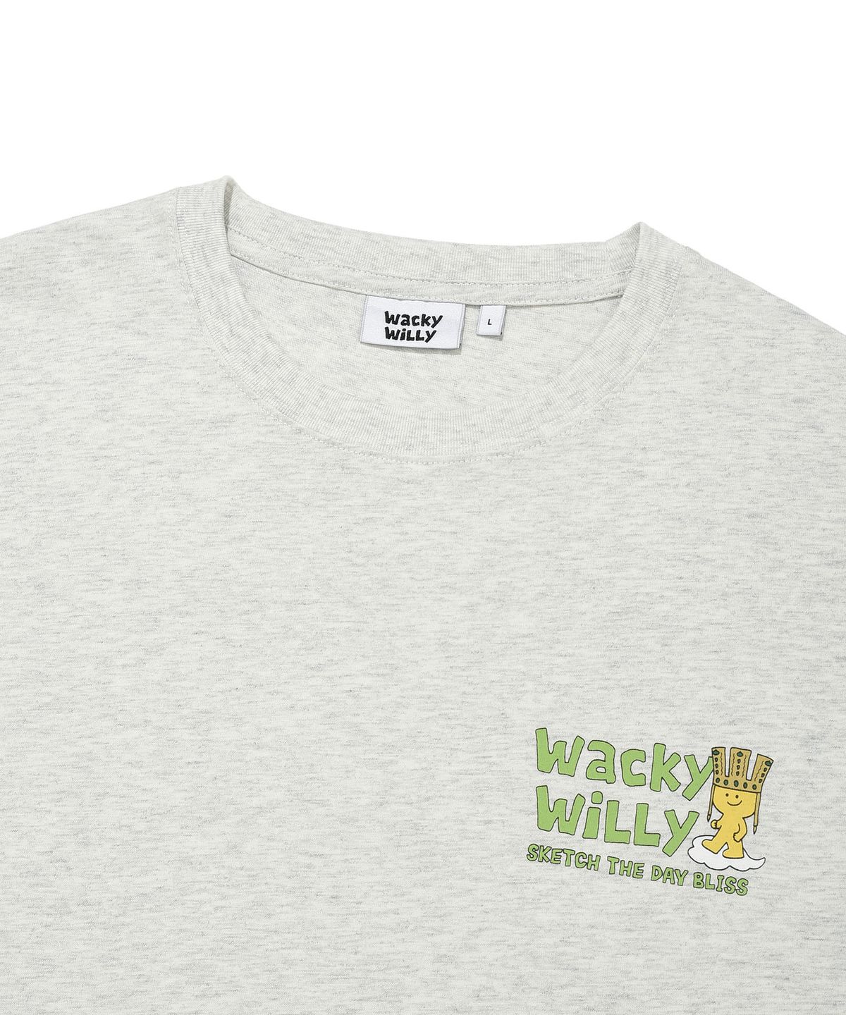와키윌리(WACKY WILLY) 키키 트레블 시리즈 경주 티셔츠 라이트 그레이