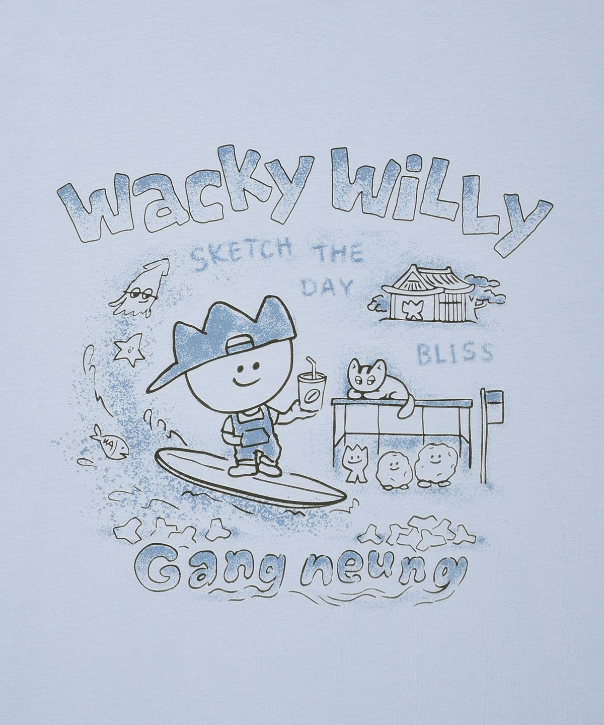 와키윌리(WACKY WILLY) 키키 트레블 시리즈 강릉 티셔츠 블루