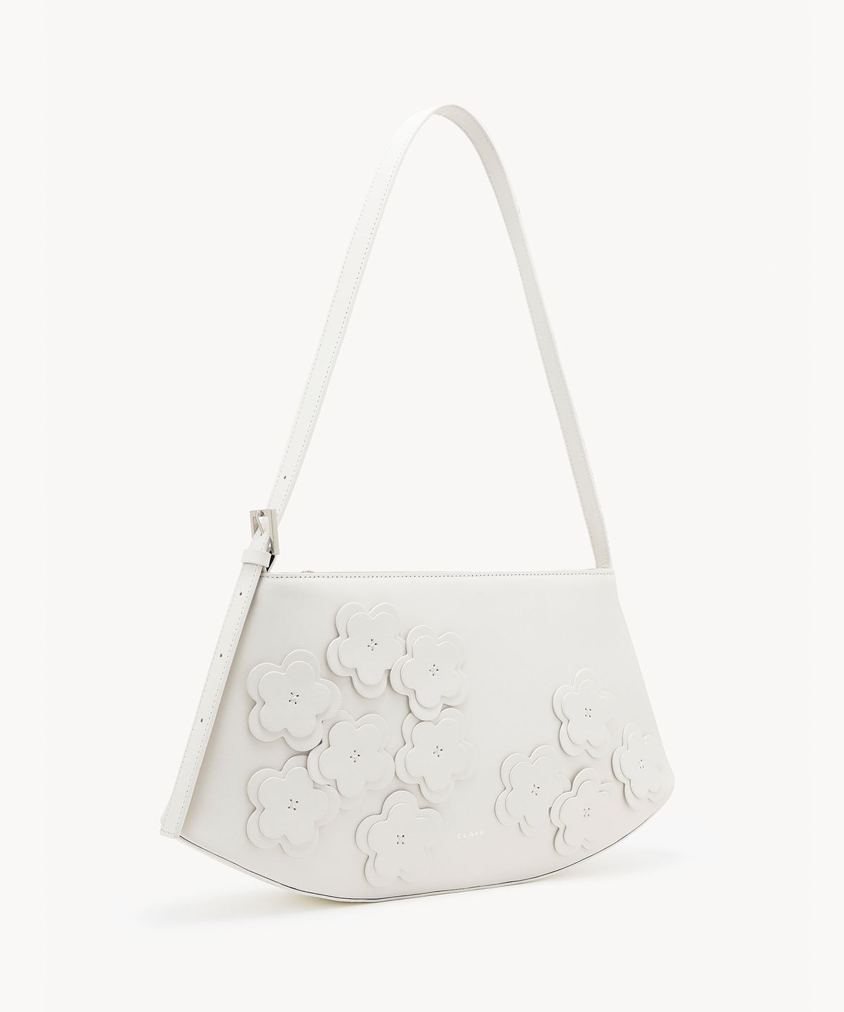 끌라베(CLAVE) 미아 플라워 화이트  토트백 (MIA FLOWER White Tote Bag)