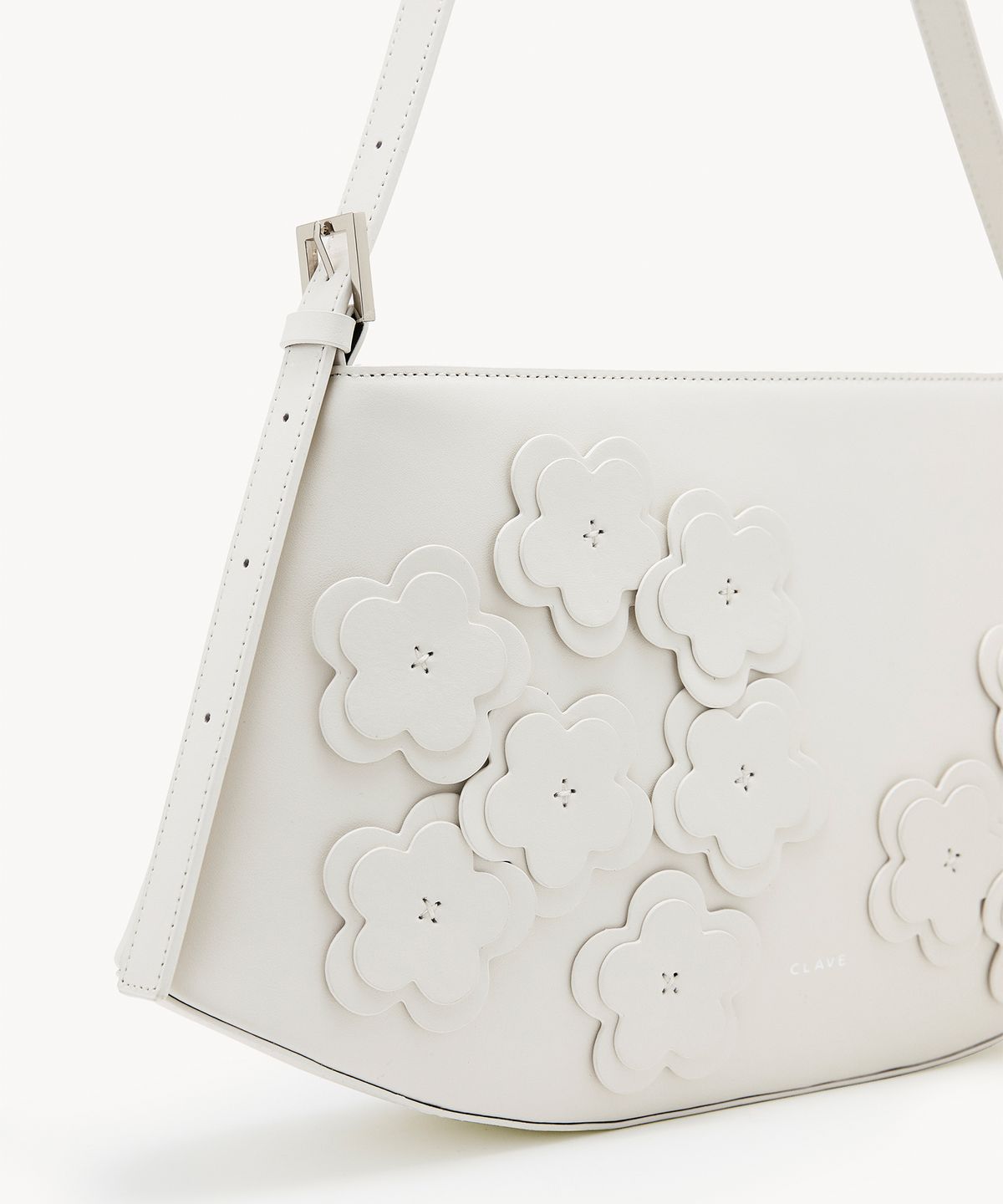 끌라베(CLAVE) 미아 플라워 화이트  토트백 (MIA FLOWER White Tote Bag)