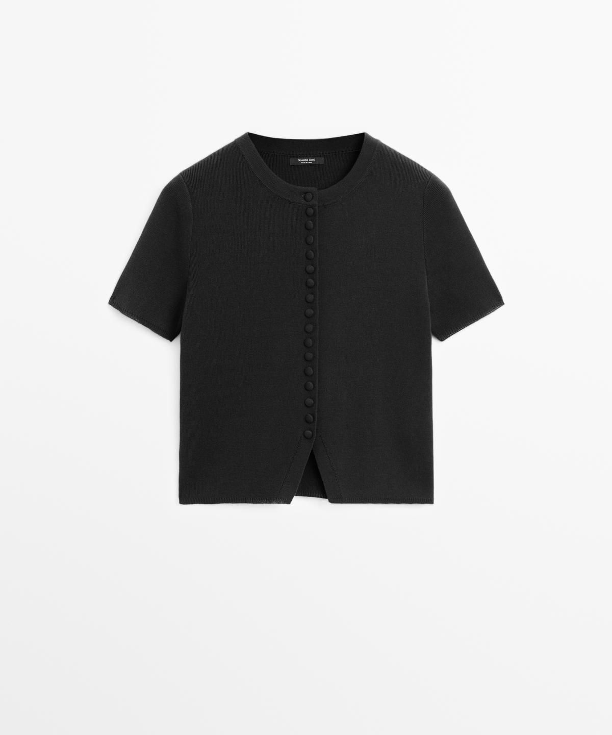 마시모두띠(MASSIMO DUTTI) 반팔 코튼 니트 가디건