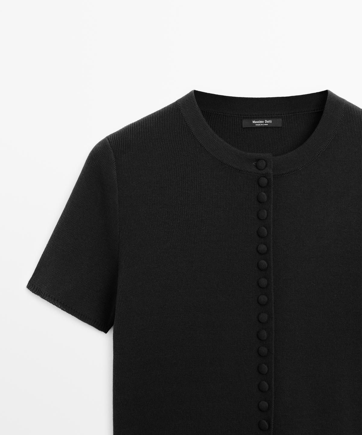 마시모두띠(MASSIMO DUTTI) 반팔 코튼 니트 가디건