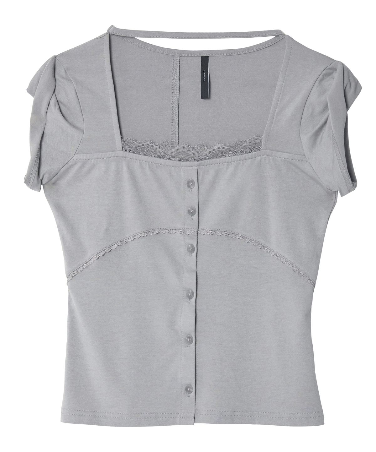 플레어업(FLAREUP) Lace Sleeve Top (FL-112_Gray)