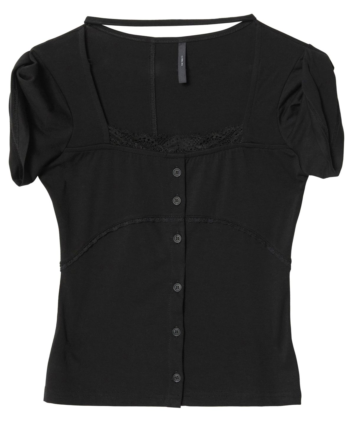 플레어업(FLAREUP) Lace Sleeve Top (FL-112_Black)