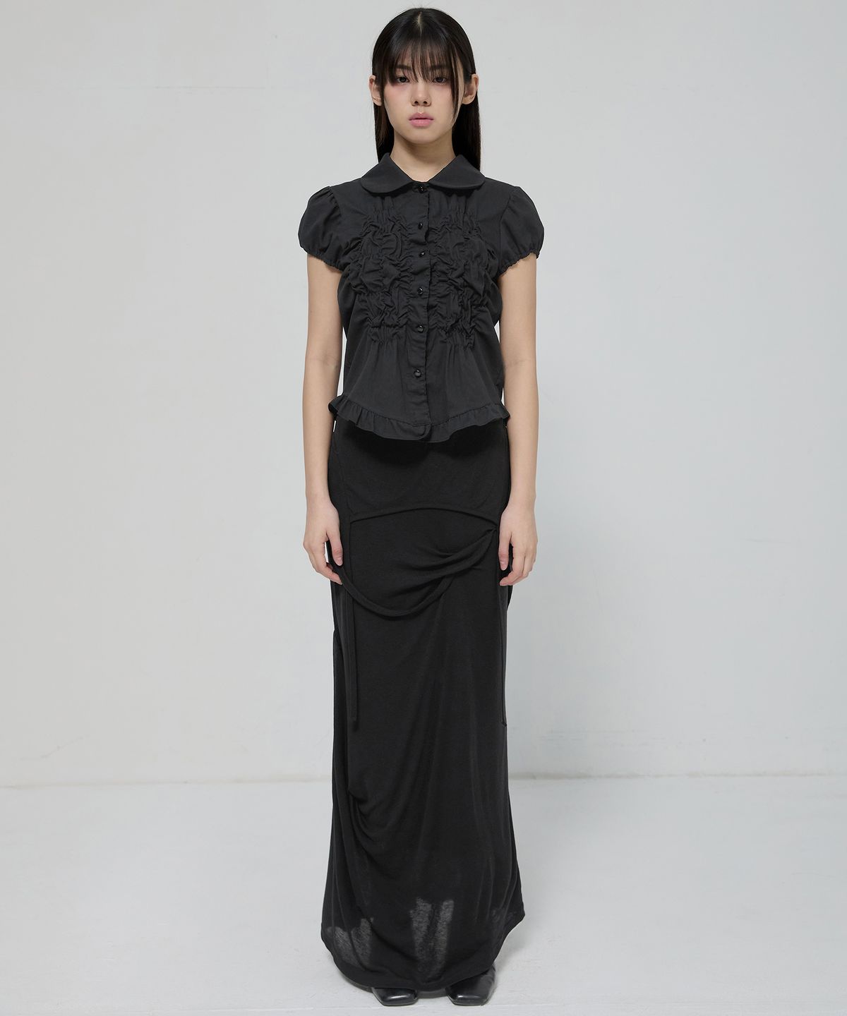 플레어업(FLAREUP) Cloud Puff Blouse (FL-115_Black)