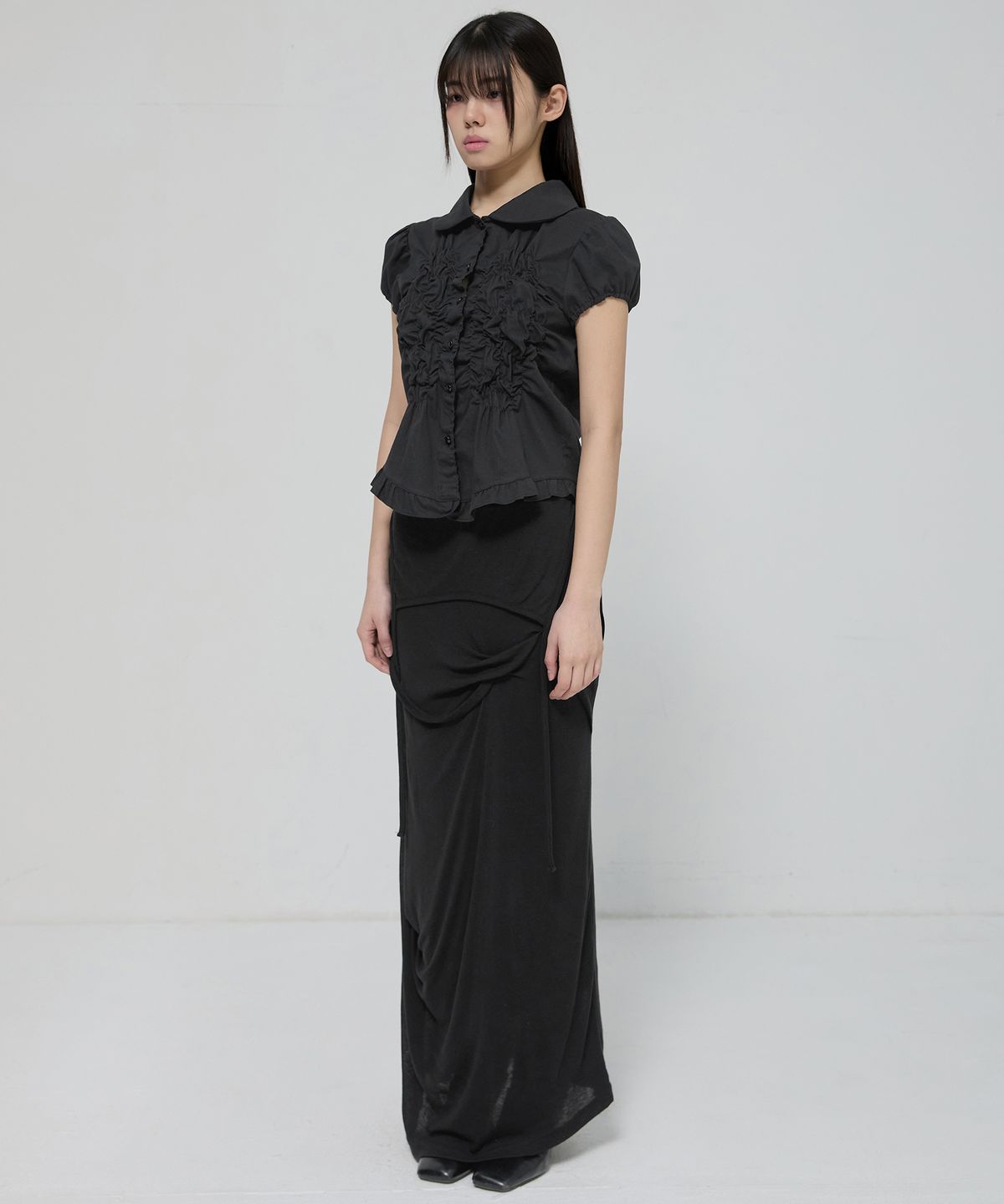 플레어업(FLAREUP) Cloud Puff Blouse (FL-115_Black)