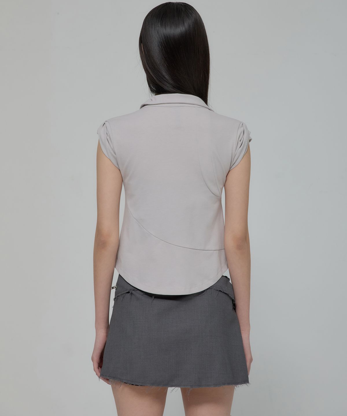 플레어업(FLAREUP) Paneled Half Shirts (FL-123_Gray)