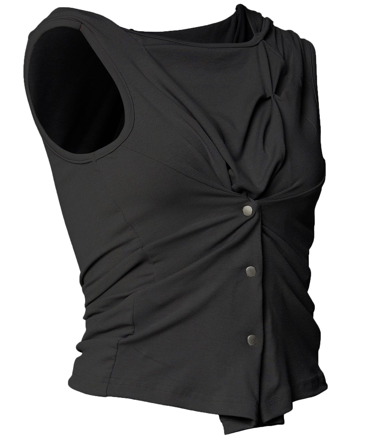 플레어업(FLAREUP) Asymmetric Snap Hoodie (FL-133_Black)