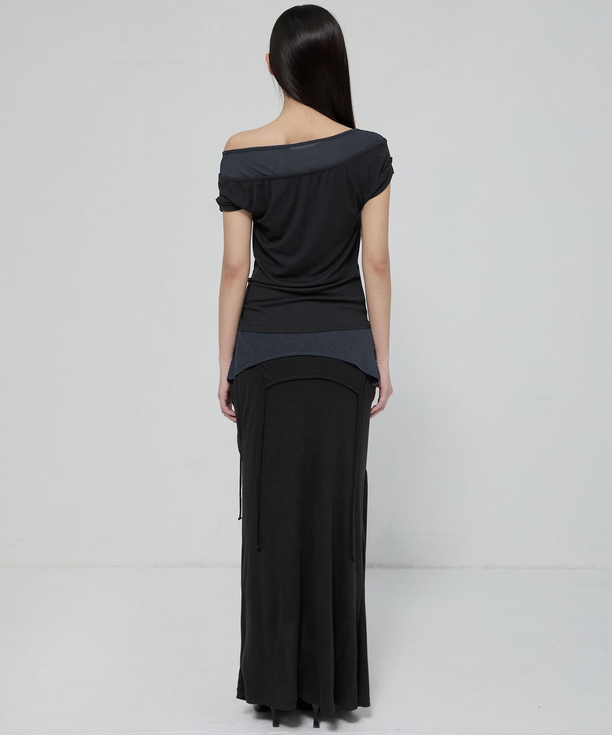 플레어업(FLAREUP) 2-Layered Top (FL-141_Black&Charcoal)
