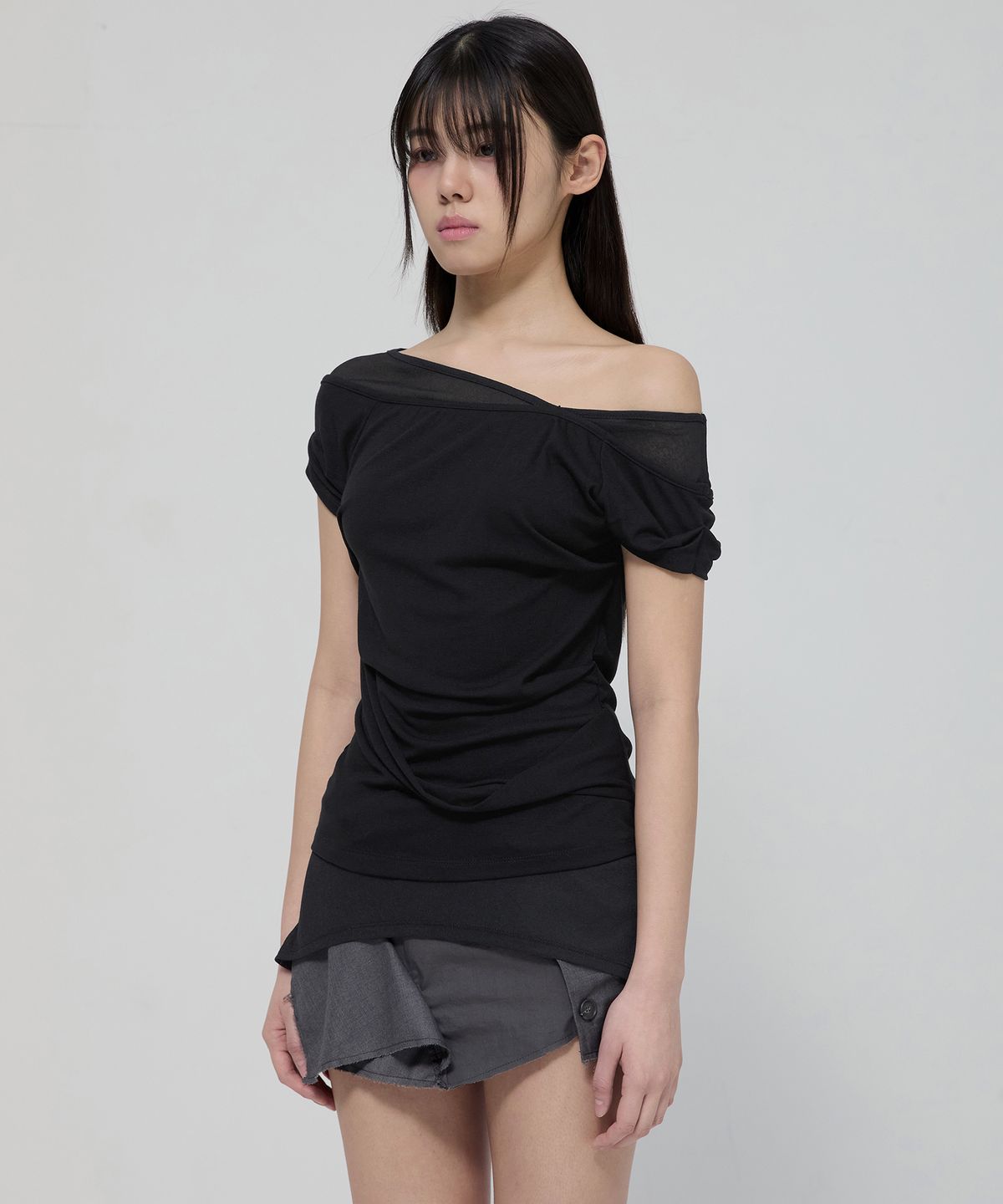 플레어업(FLAREUP) 2-Layered Top (FL-141_Black)