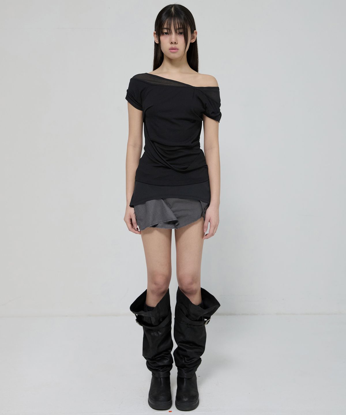 플레어업(FLAREUP) 2-Layered Top (FL-141_Black)