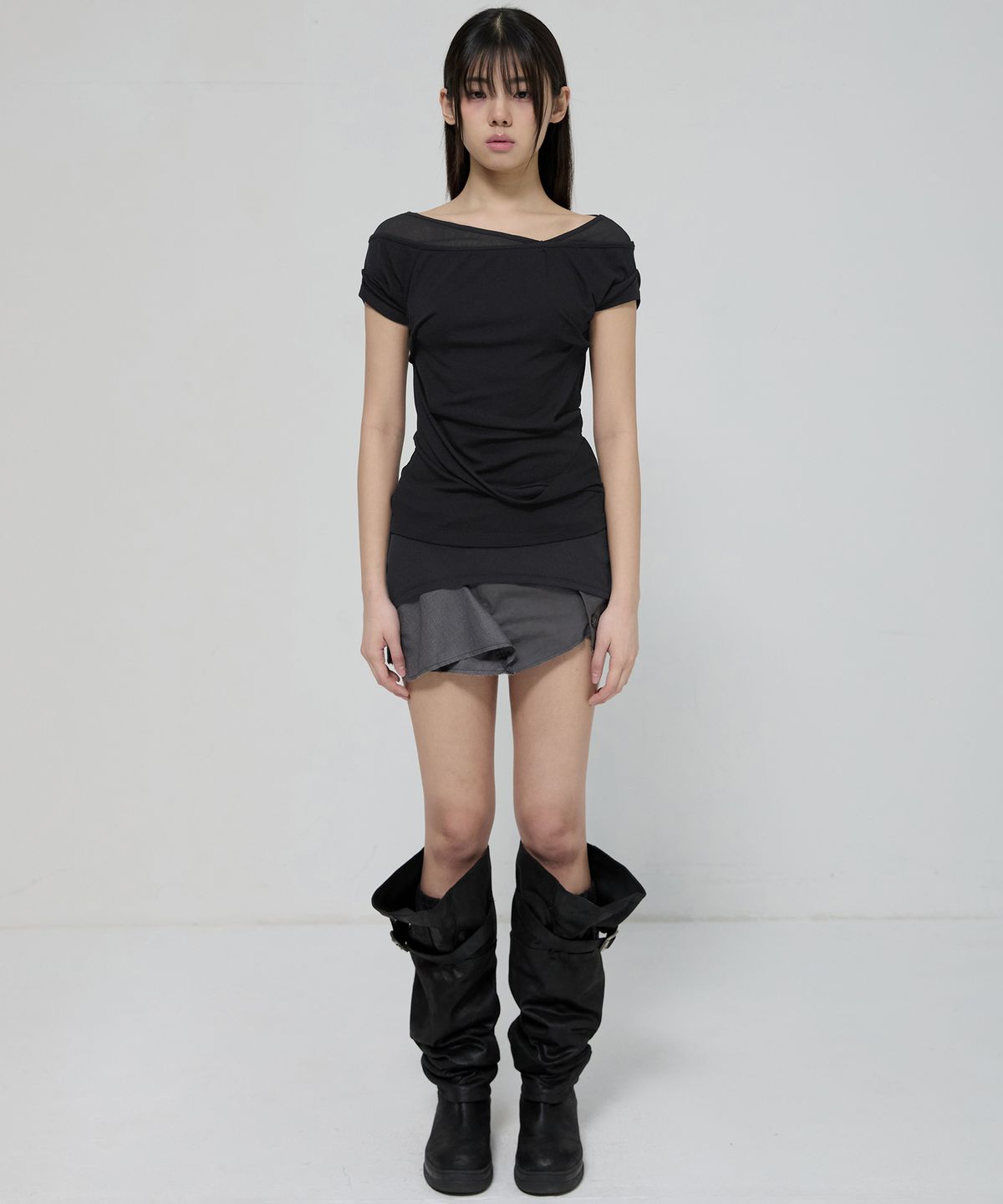 플레어업(FLAREUP) 2-Layered Top (FL-141_Black)