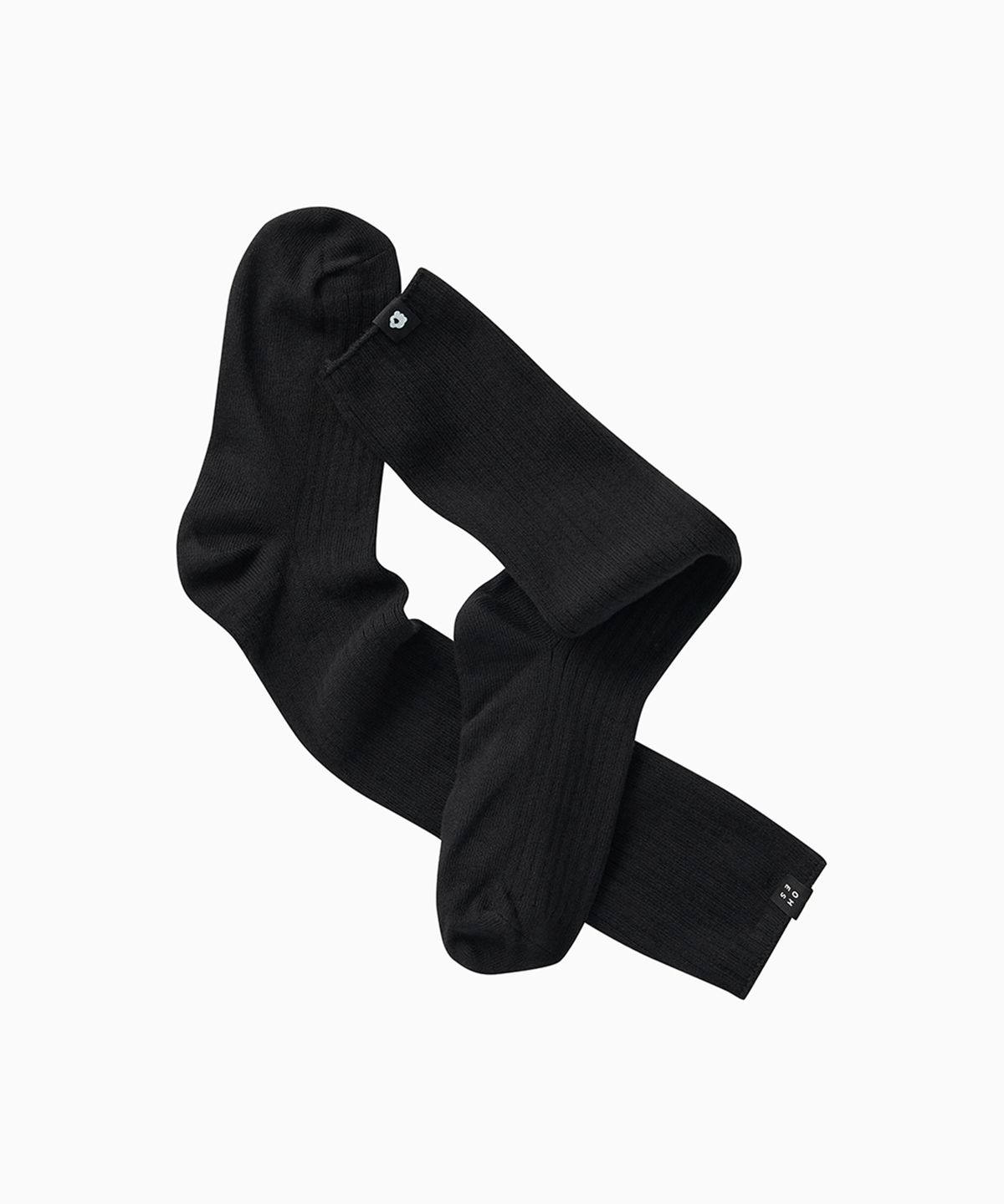 오헤시오(OHESHIO) BASIC RIBBED SOCKS, BLACK