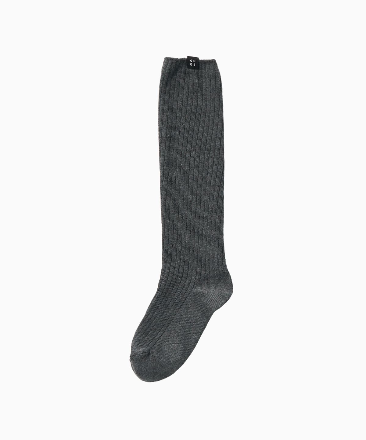 오헤시오(OHESHIO) BASIC RIBBED SOCKS, CHARCOAL