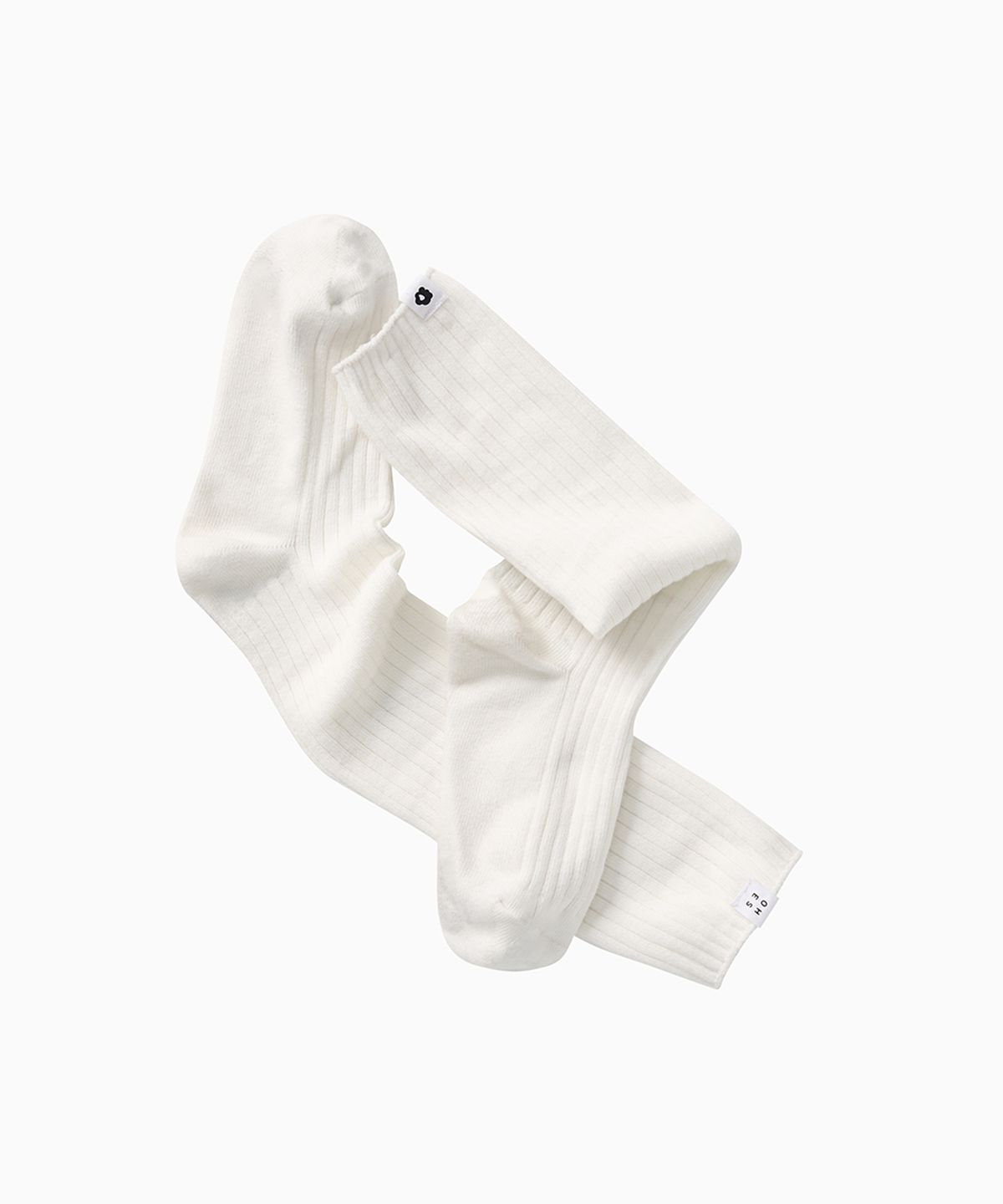오헤시오(OHESHIO) BASIC RIBBED SOCKS, WHITE