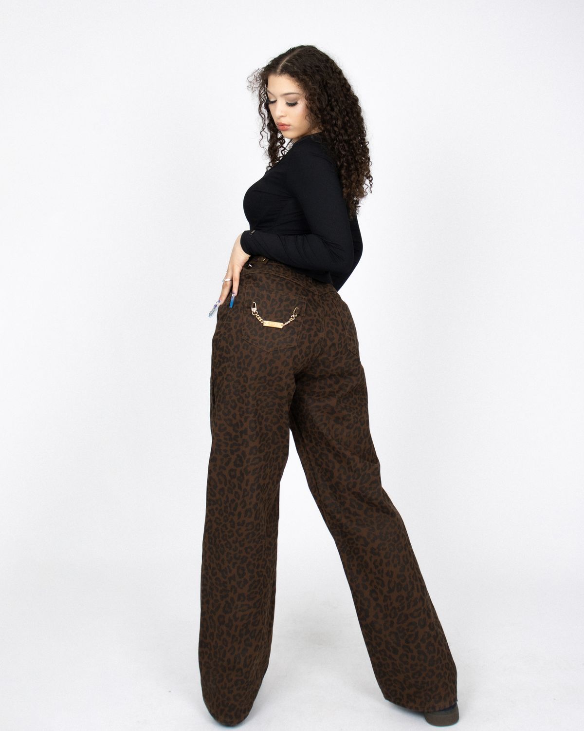쿨시스(COOLSIS) CS LEOPARD WIDE JEANS-025