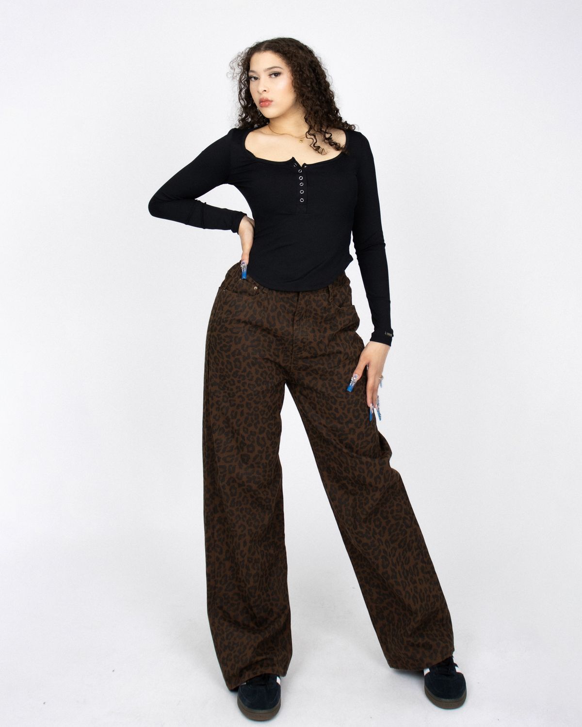 쿨시스(COOLSIS) CS LEOPARD WIDE JEANS-025