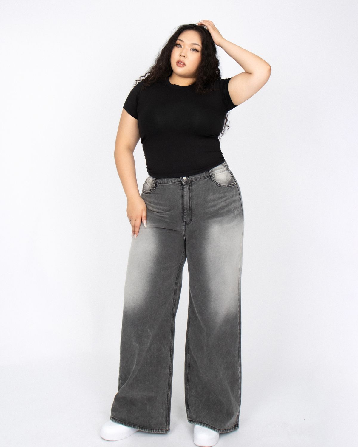쿨시스(COOLSIS) CS GREY SNOW WIDE JEANS-023
