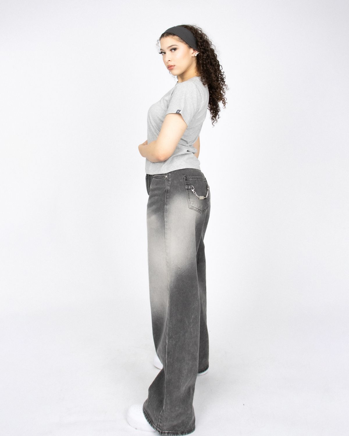 쿨시스(COOLSIS) CS GREY SNOW WIDE JEANS-023