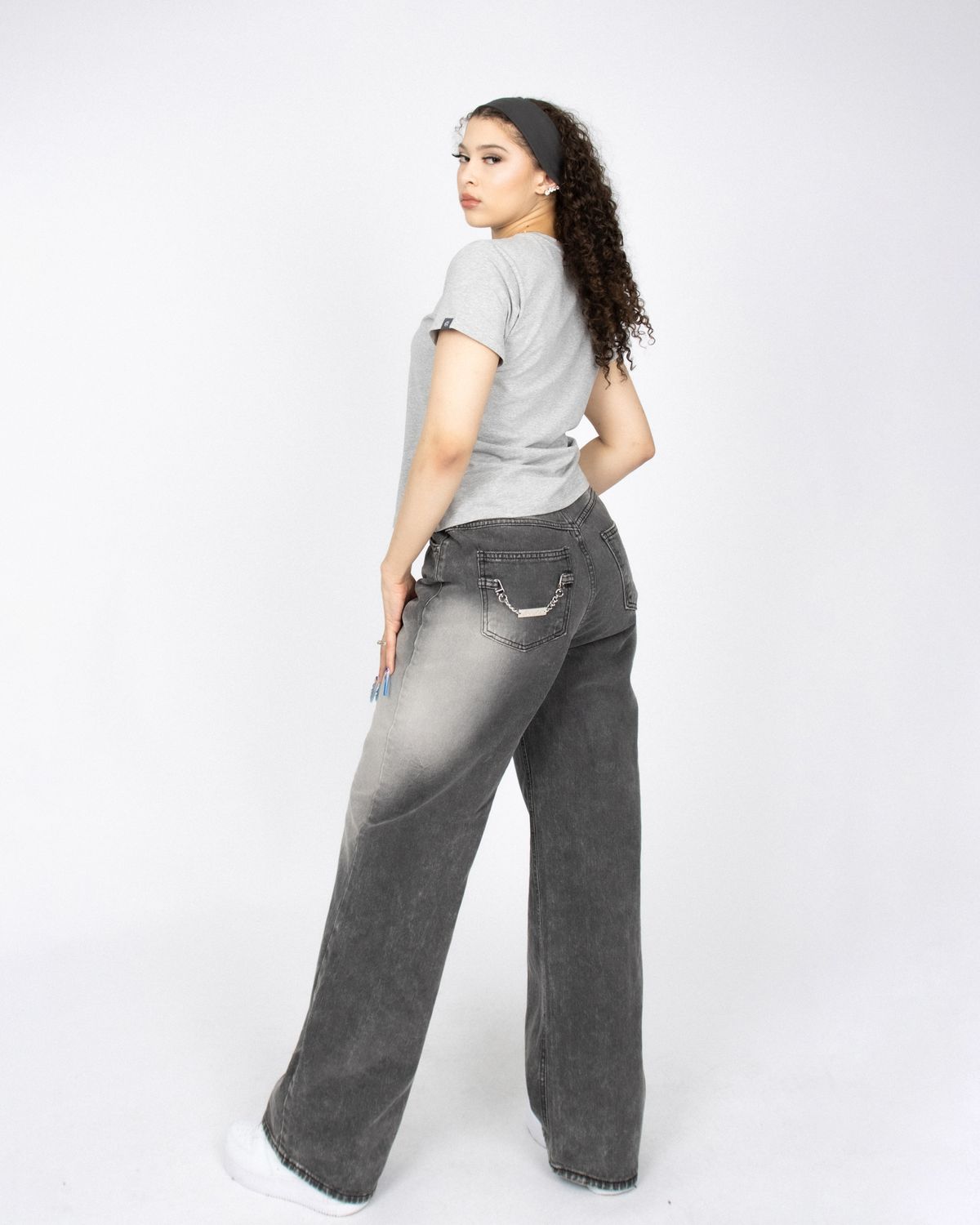 쿨시스(COOLSIS) CS GREY SNOW WIDE JEANS-023